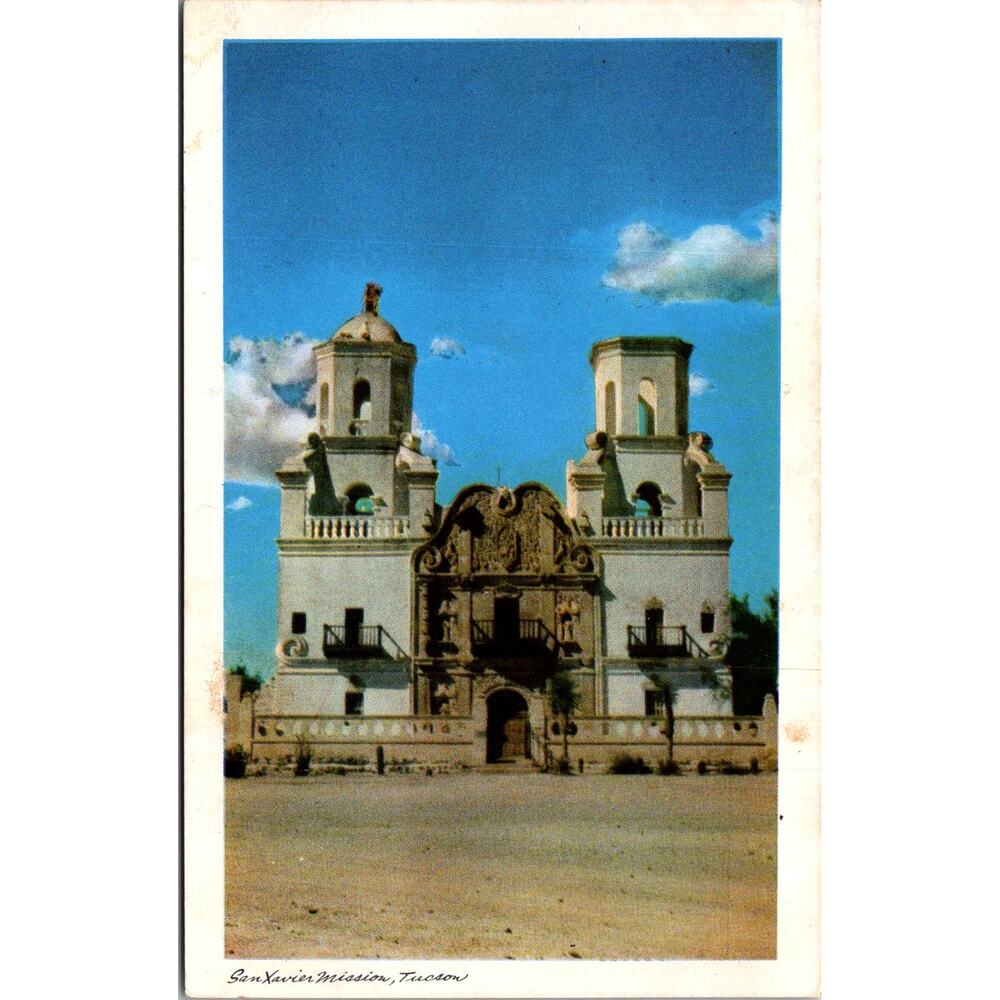 Mission San Javier Del Bac in Tucson AZ Vintage Postcard SP10-17